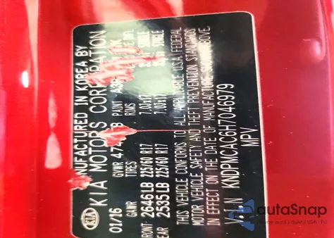 2017 Kia Sportage Lx z USA, uszkodzony, nr VIN KNDPMCAC6H7046979